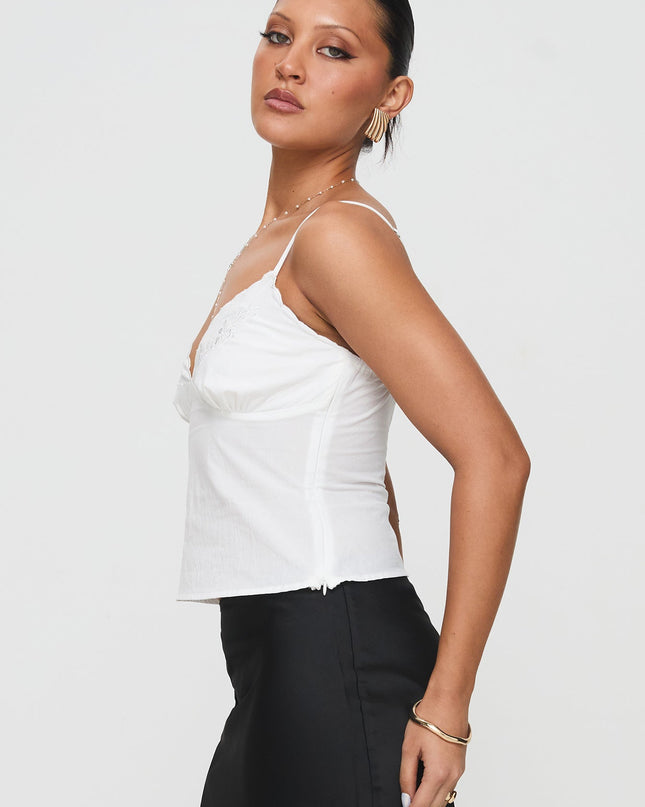 Aruba Embroidered Cami White