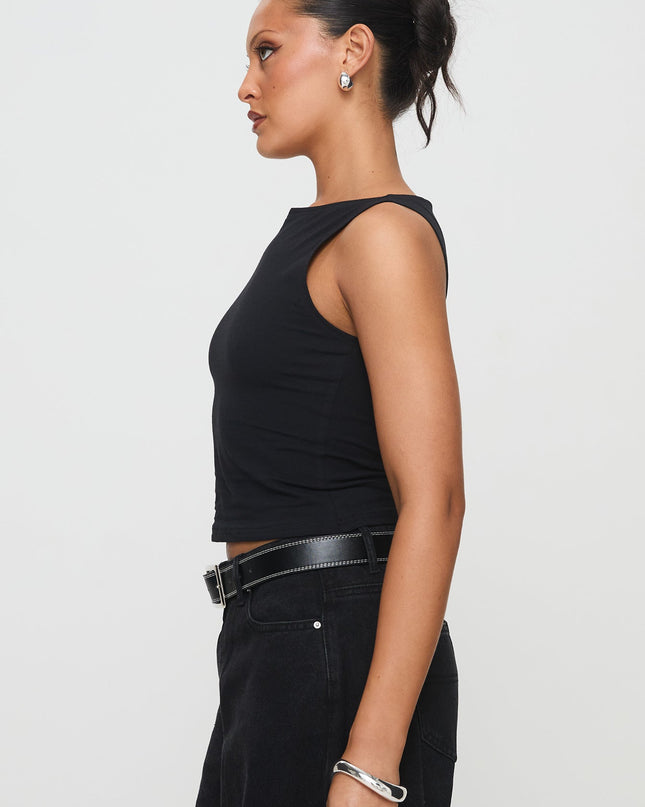 Bleeker High Neck Top Black