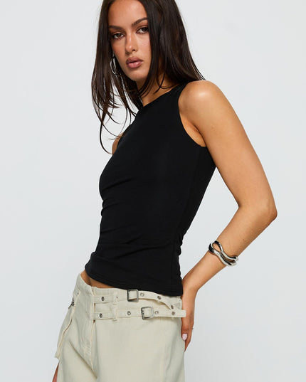 Lose Your Number High Neck Top Black