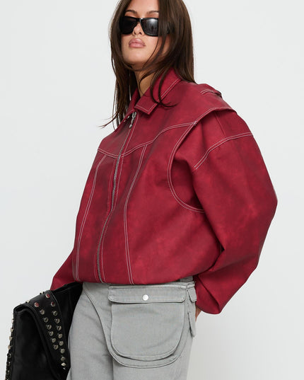 Vista Bomber Jacket Crimson