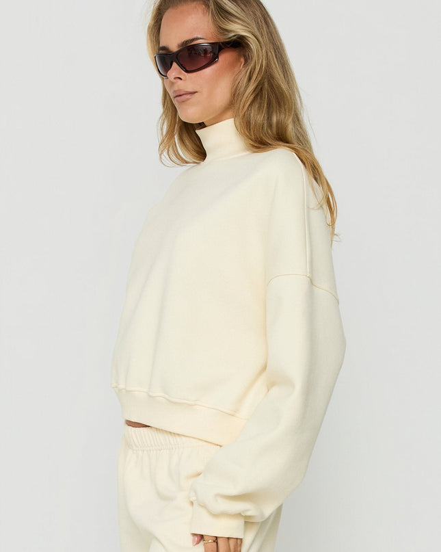 Anyya Funnel Neck Crew Jumper Cream