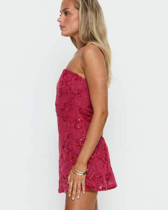 Mimosie Strapless Mini Dress Burgundy