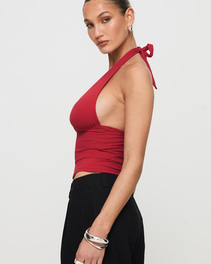 Whimsy Halter Top Red