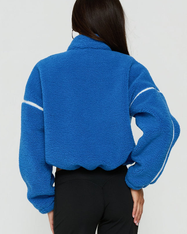 Sammee Polar Fleece Contrast Zip Through Jacket Blue / White