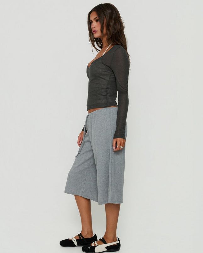 Lyrra Waffle Jersey Jorts Grey