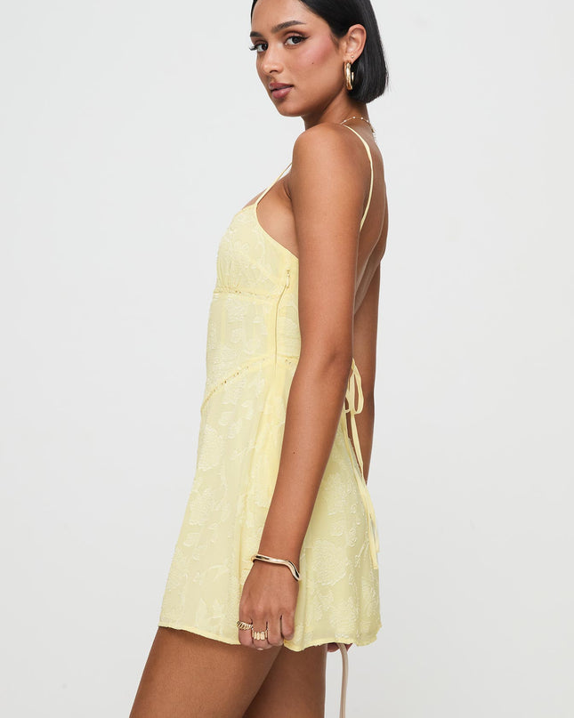 South Of France Mini Dress Yellow