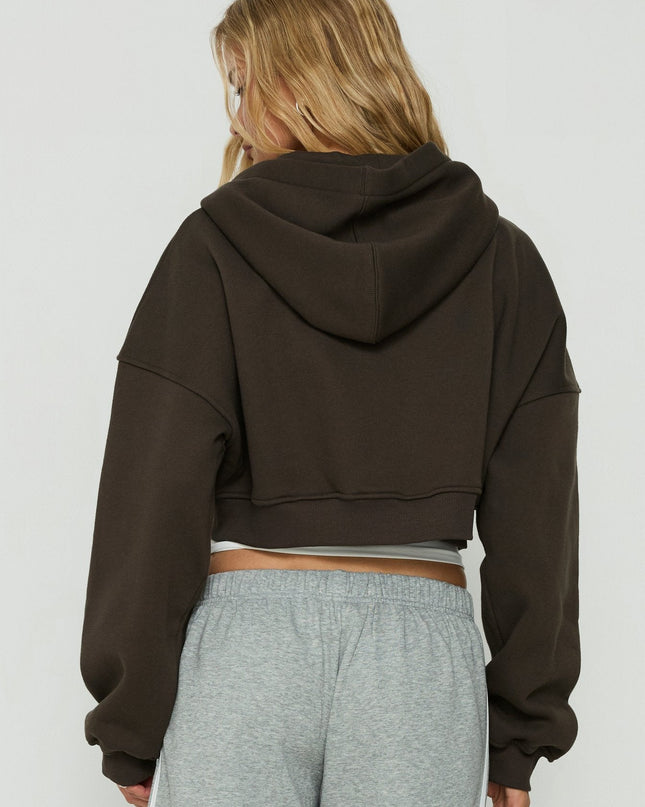 Zellah Double Ended Zipper Hoodie Iron Grey
