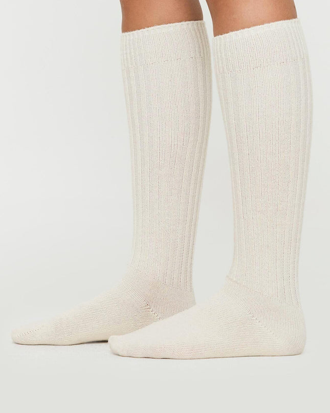 Boderline Knee High Socks White