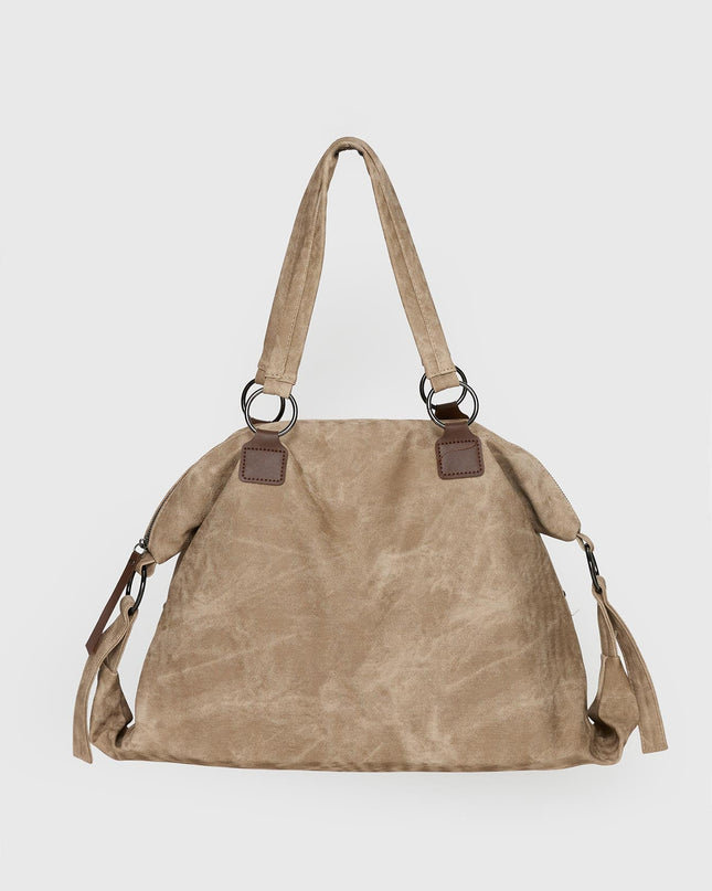 Brittin Stud Detail Shoulder Bag Beige