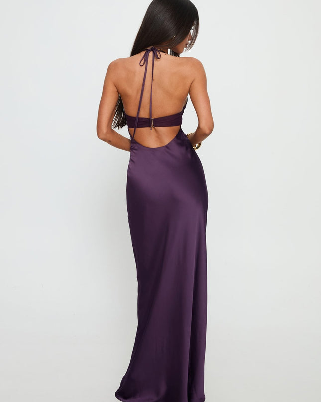 Odyssa Halter Maxi Dress Purple