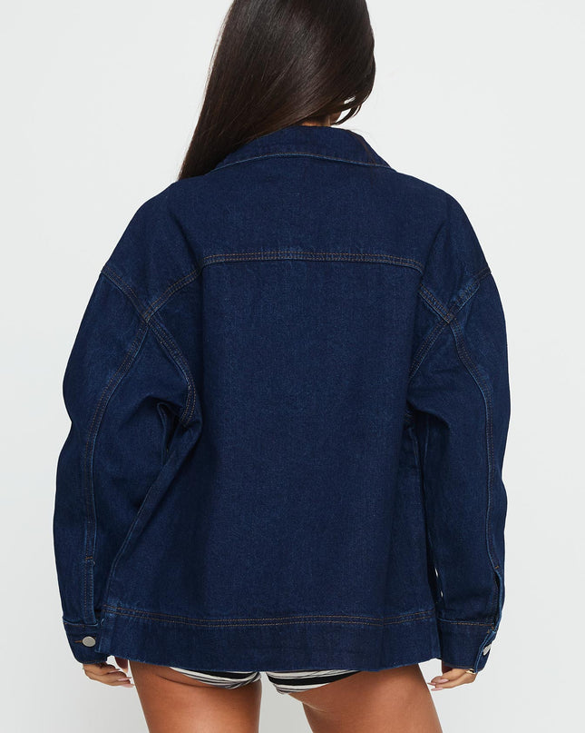 Goldsmith Denim Bomber Jacket Dark Wash