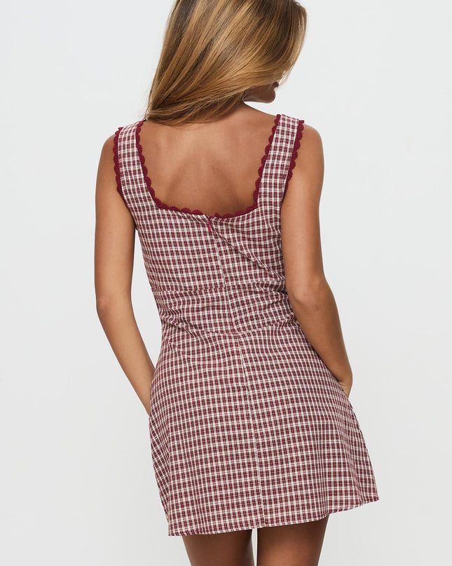 Dasha Mini Dress Red Check