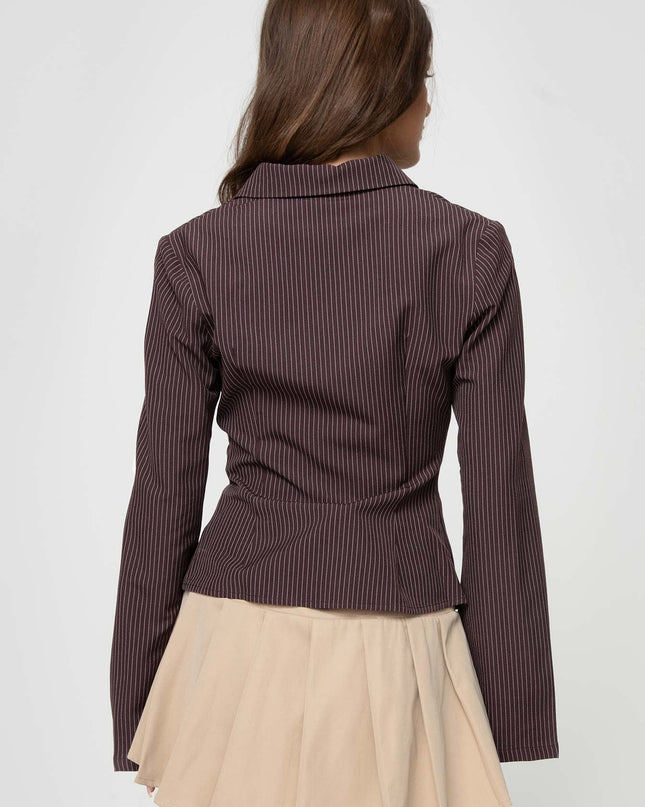 Anni Pinstripe Shirt Brown