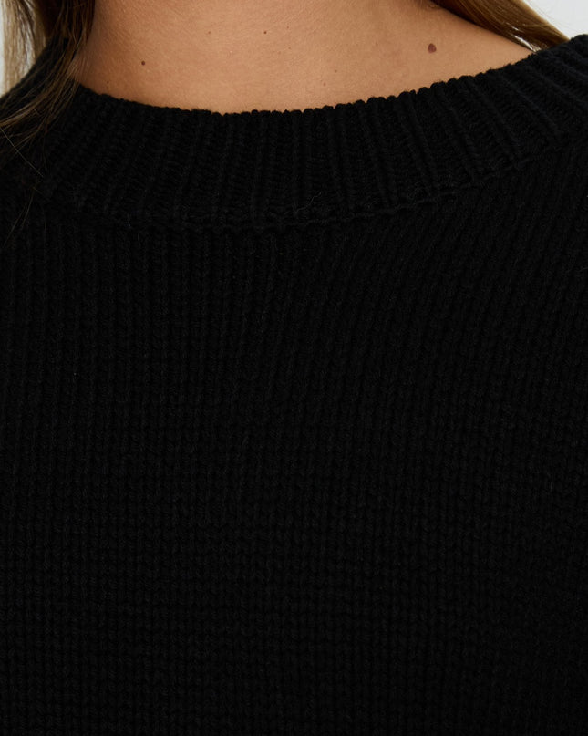 Harmony Balloon Sleeve Knit Sweater Black