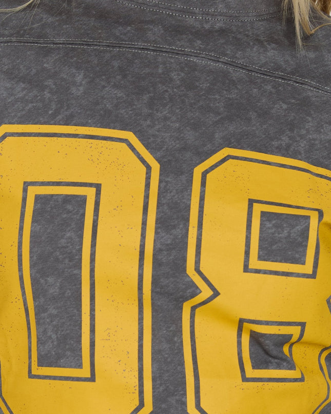 City 3/4 Sleeve Graphic Tee Grey / Yellow