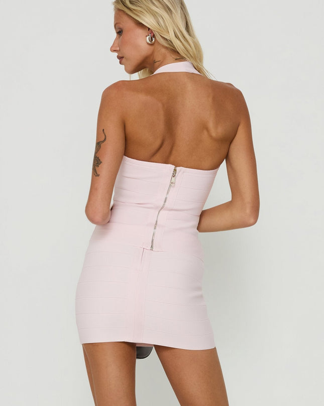 Sefina Bandage Halter Neck Top Pink