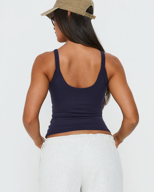 Kasper Cinched Tank Top Navy