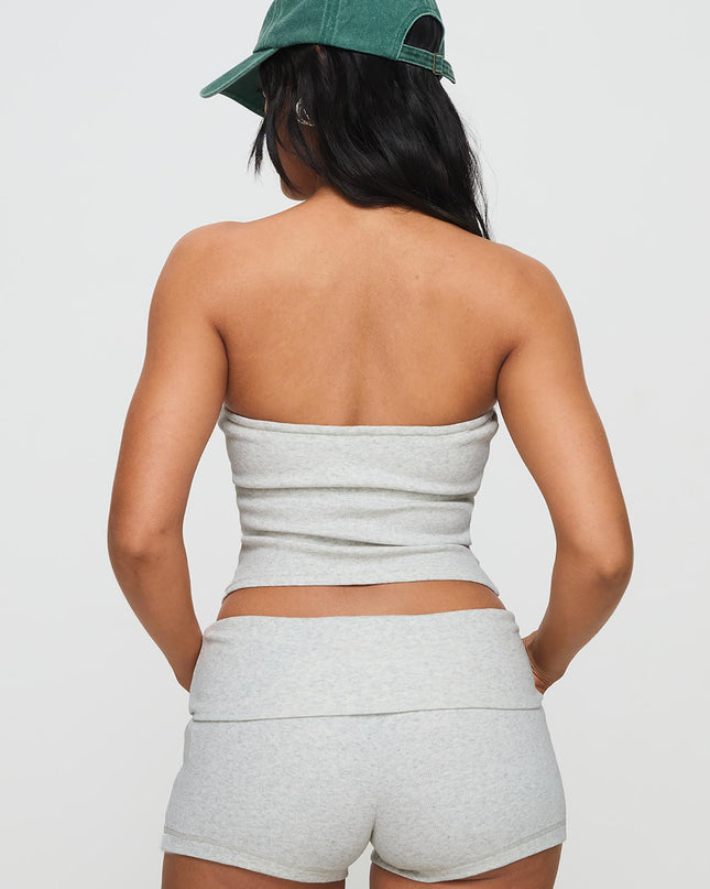 Baseline Strapless Rib Top Grey