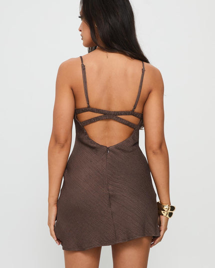 Makaia Balconette Mini Dress Brown
