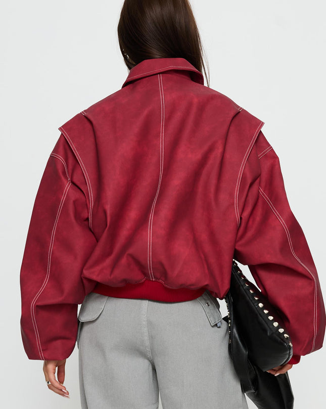 Vista Bomber Jacket Crimson