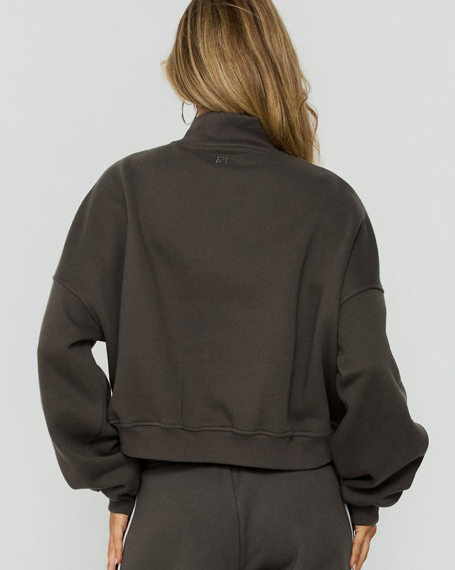 Anyya Funnel Neck Crew Jumper Iron Grey