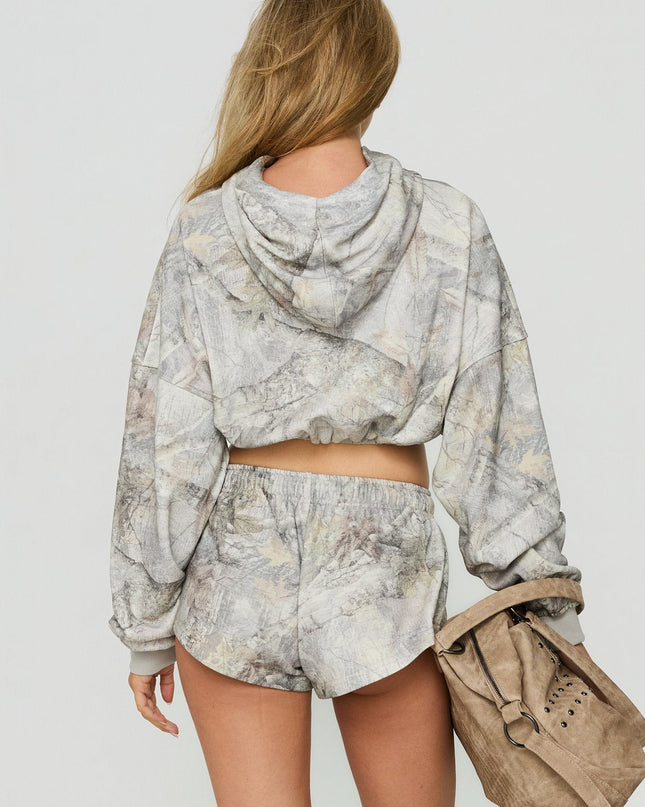 Quinncy Low Rise Sweat Shorts Camo