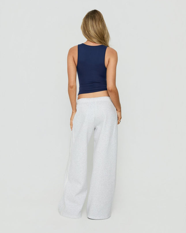 Kennah Wide Leg Sweat Pants Grey Marle