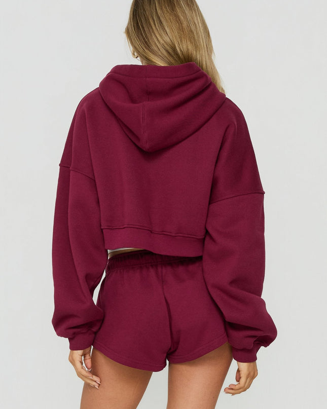 Zellah Double Ended Zipper Hoodie Cherry