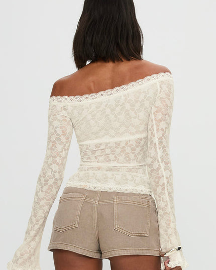 Mochapella Off The Shoulder Top White