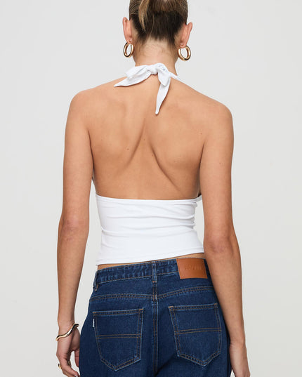 Whimsy Halter Top White