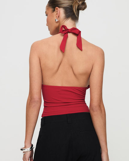Whimsy Halter Top Red