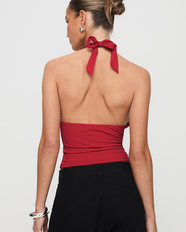 Whimsy Halter Top Red
