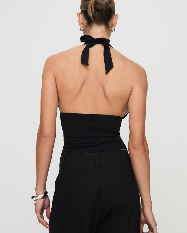 Whimsy Halter Top Black