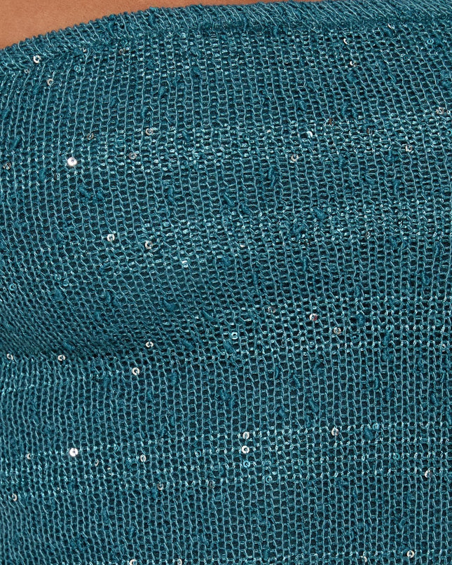 Natysha Strapless Tassel Mini Dress Teal