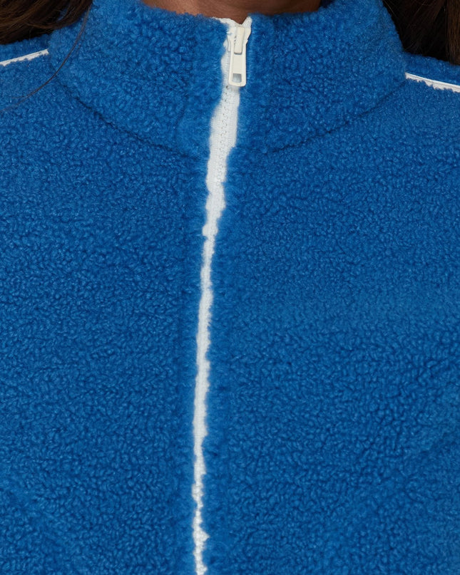 Sammee Polar Fleece Contrast Zip Through Jacket Blue / White