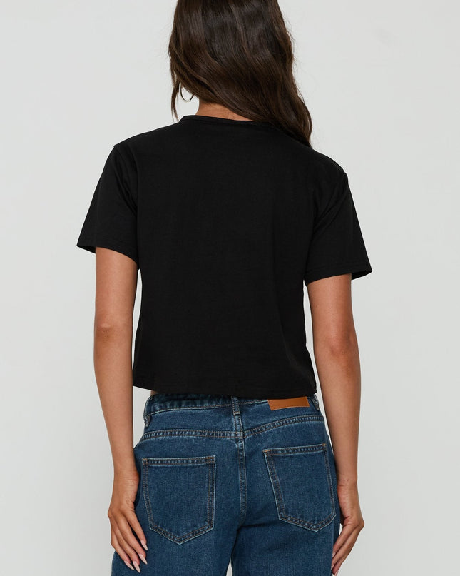 Dealia High V Boxy Tee Black