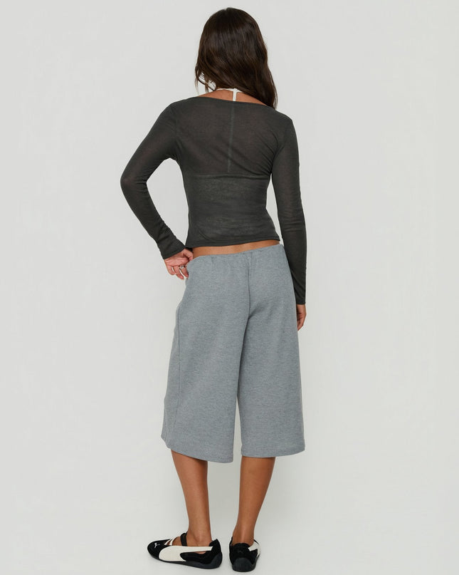 Lyrra Waffle Jersey Jorts Grey