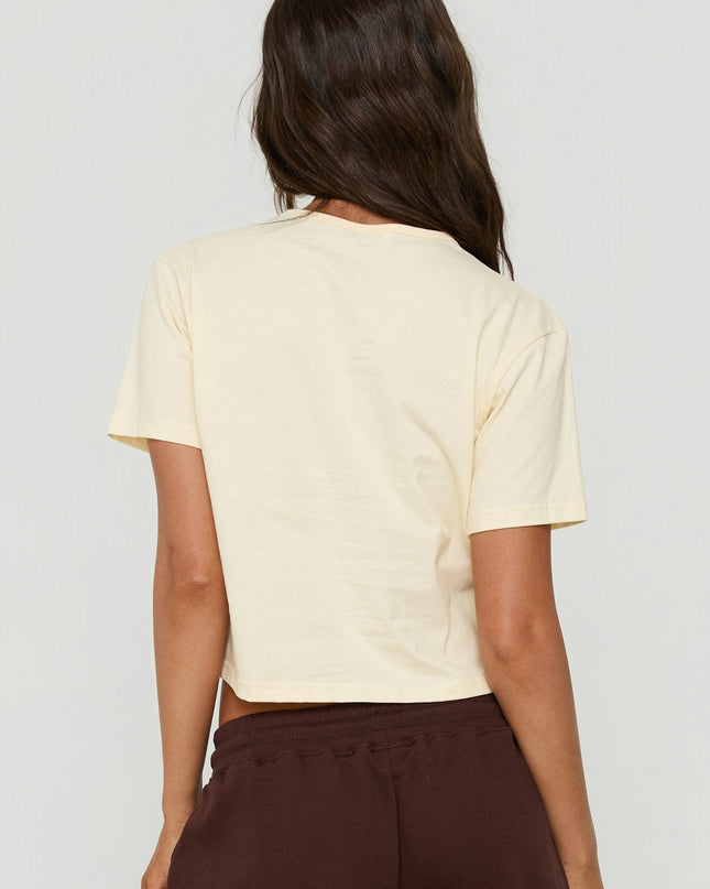 Dealia High V Boxy Tee Yellow