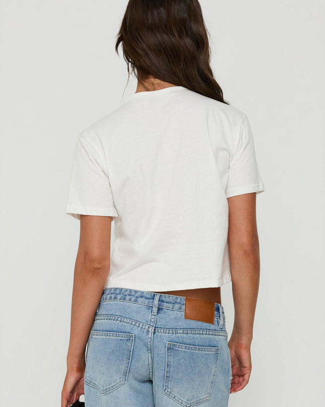 Dealia High V Boxy Tee White