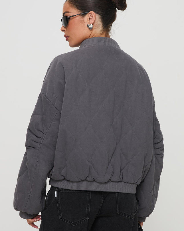 Stick Season Quilted Jacket Grey