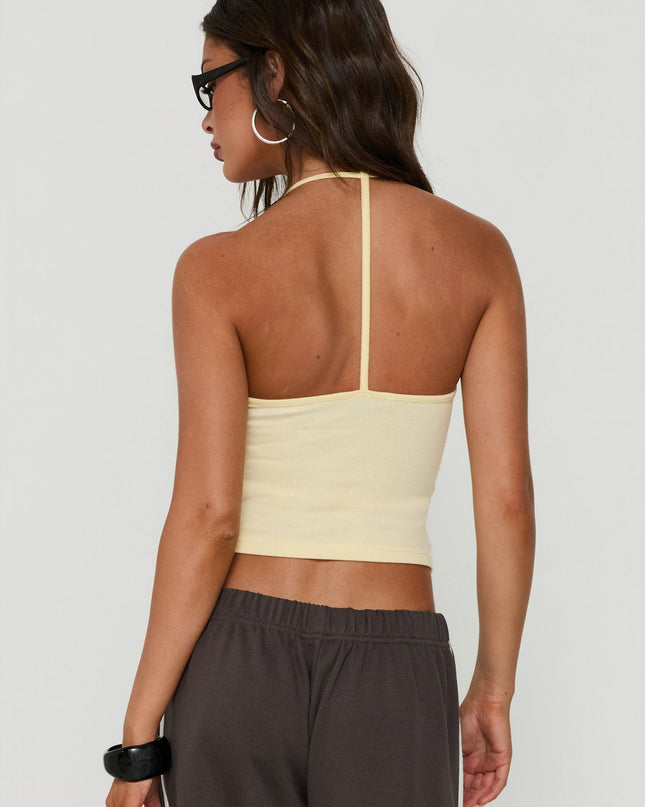Cecilly Trim Racerback Top Yellow