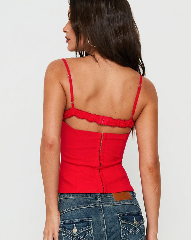 Renaissance Corset Lace Top Red