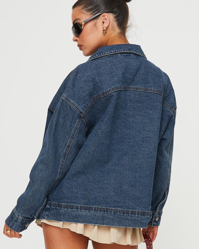 Goldsmith Denim Bomber Jacket Mid Wash