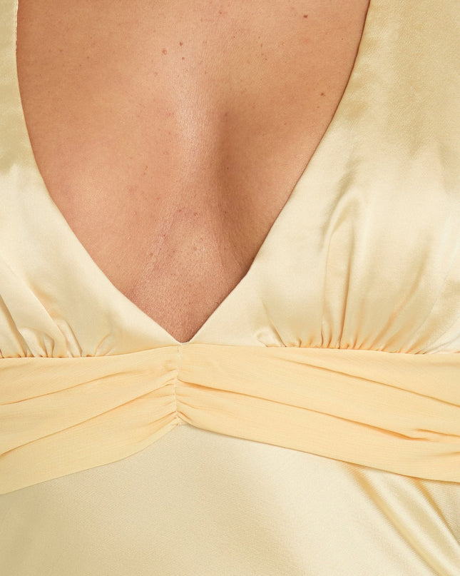 Odyssa Halter Mini Dress Yellow