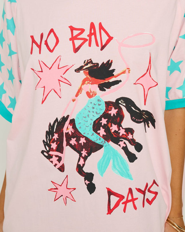 No Bad Days Oversized Graphic Tee Pink / Multi