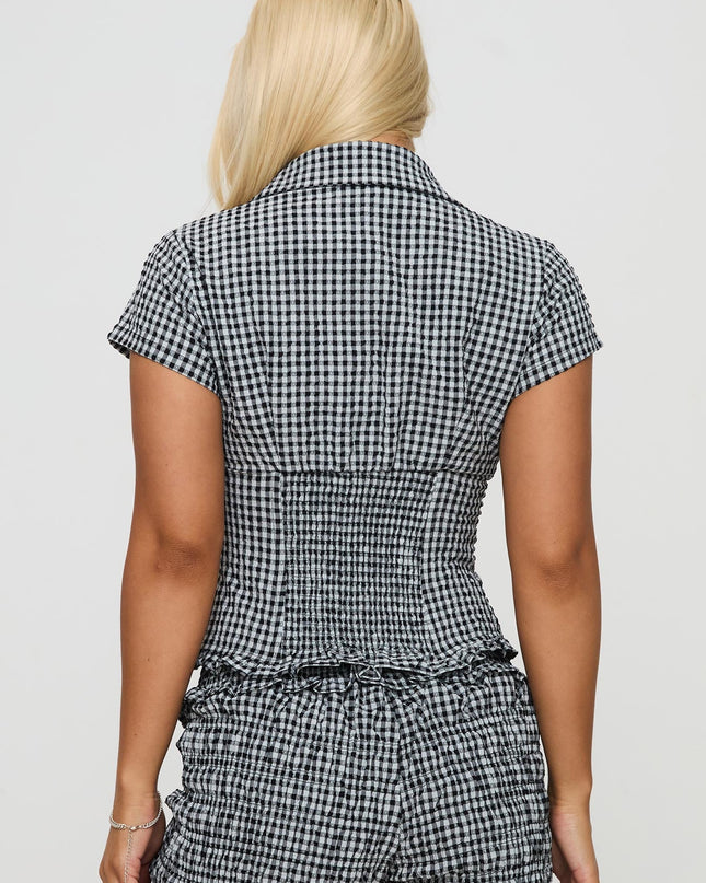 Covey Shirred Puff Sleeve Top Multi