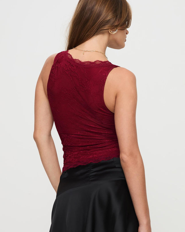 Far Away Top Burgundy