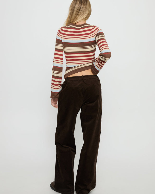 Kenza Wide Leg Corduroy Pant Brown