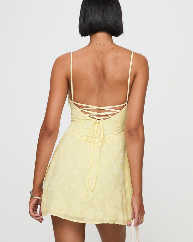 South Of France Mini Dress Yellow