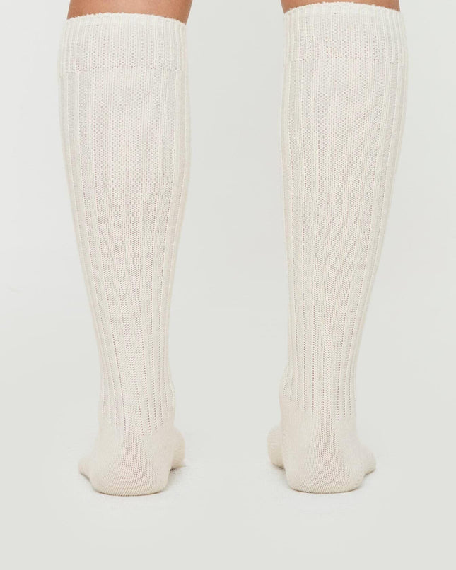 Boderline Knee High Socks White
